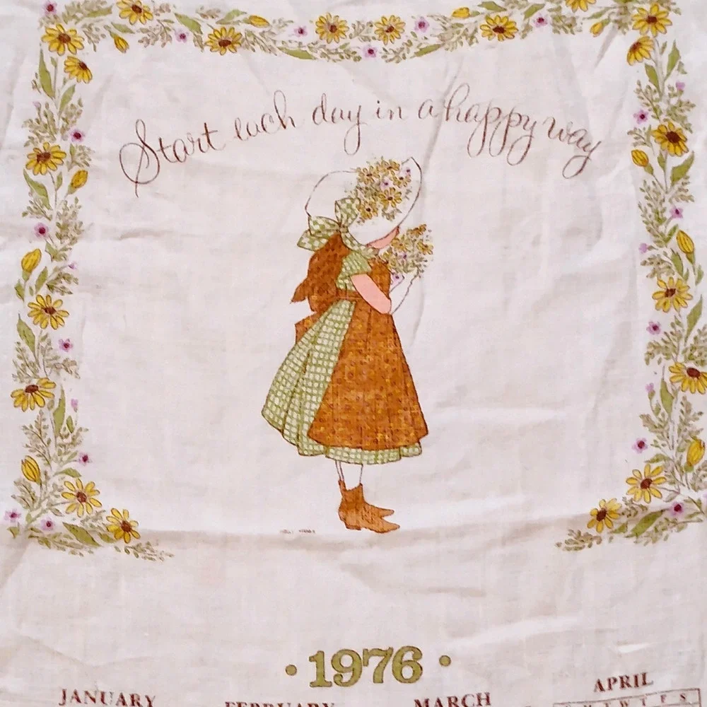 1976 Vintage Tea Towel -  Flower Girl